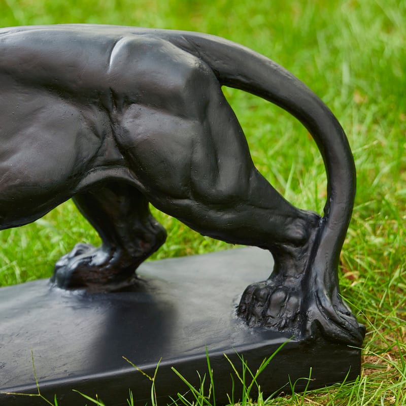 Glitzhome 24.5"L MGO Guardian Walking Lion Statue Indoor Outdoor Garden Sculpture Front Door Porch Decor