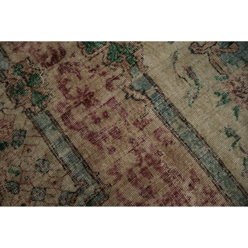 Hand Knotted Oriental 100% Wool Carpet Transitional Floral Brown Anatolian Area Rug - 9' 5'' X 6' 9''