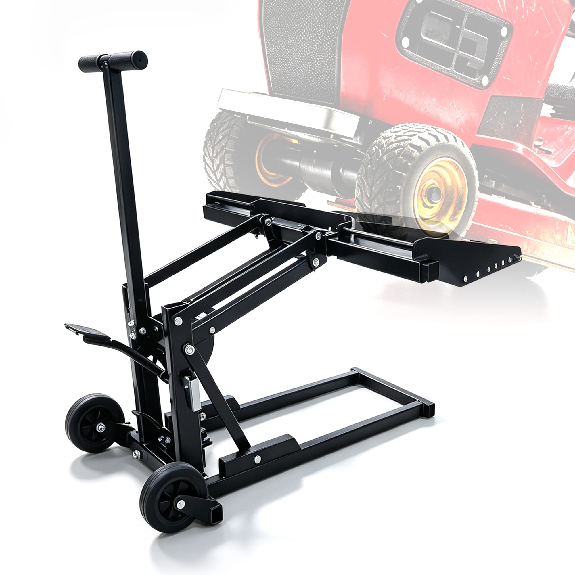 550 Lbs Riding Mower Lift Jack Non-Slip Wheels Adjustable Front Span