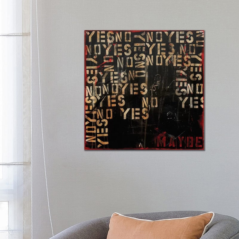 iCanvas "Yes, No, Maybe?" by Erin Ashley Canvas Print - 26x26x1.5