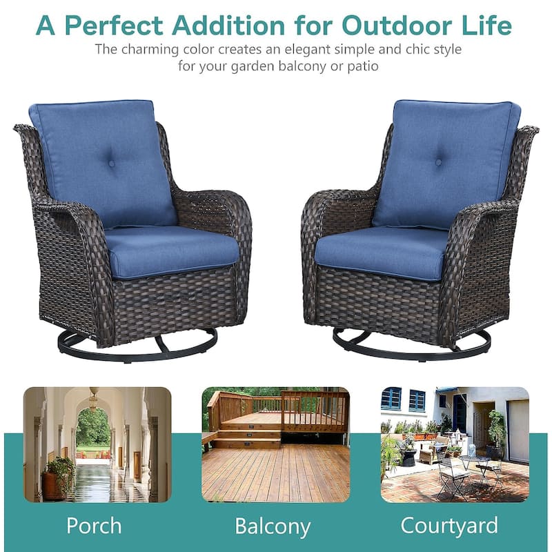 Pocassy Outdoor Sofa Swivel Rocking Chairs with 50,000 BTU