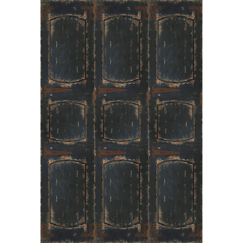 Handmade 6' Double Sided Black Door Canvas Room Divider