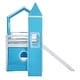 preview thumbnail 13 of 13, Twin Size Loft Bed with Slide and Ladder, Tent and Tower, Blue