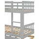 preview thumbnail 10 of 17, Twin Over Twin Rubber Wood Bunk Bed with Trundle, Convertible into 2 Twin Size Beds,with Ladder and Safety Guardrails-Grey