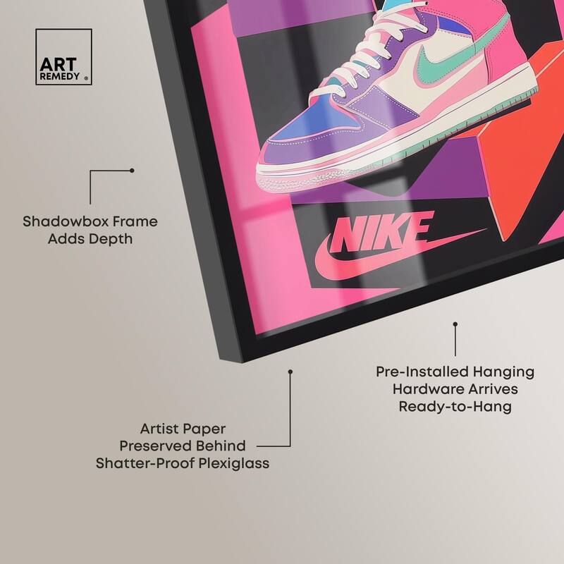 City Pop Sneakers Shadowbox by Art Remedy