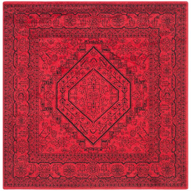 SAFAVIEH Adirondack Cheyenne Rustic Oriental Medallion Rug - 4' Square - Red/Black
