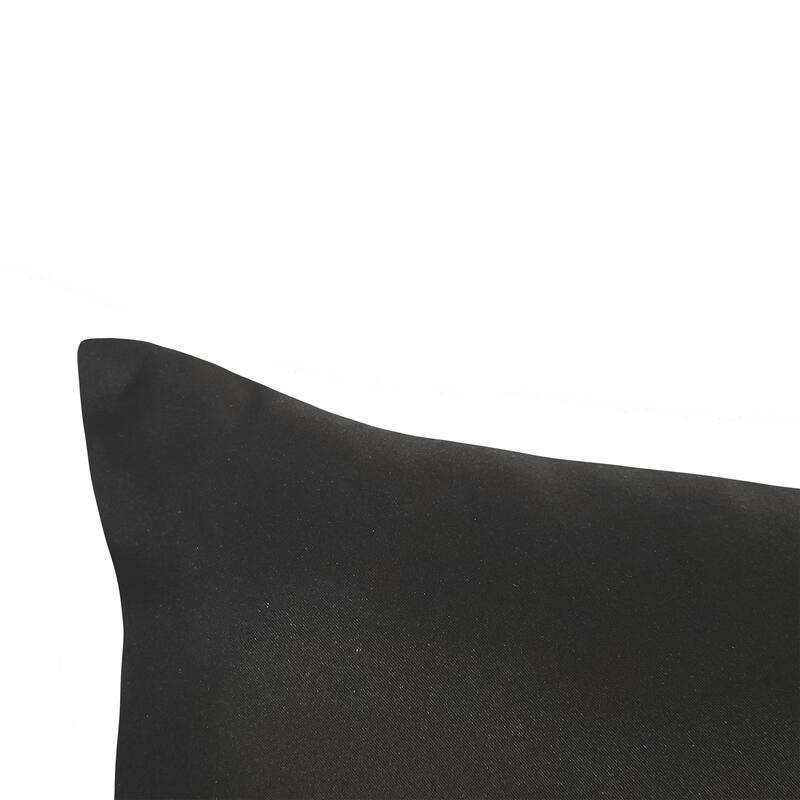 Edie At Home Indoor/Outdoor Embroidered Tile Oblong Decorative Throw Pillow 15x30, Black/White