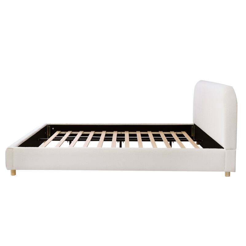 Christopher Knight Home - Eleanor Fabric Upholstered Platform Bed with Curve-Shaped Design