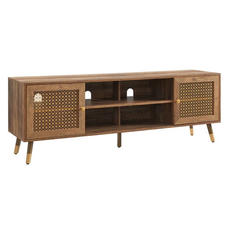 66'' Wood TV Stand Media Console For Tvs Up To 70", Classic Entertainment Center Media Console