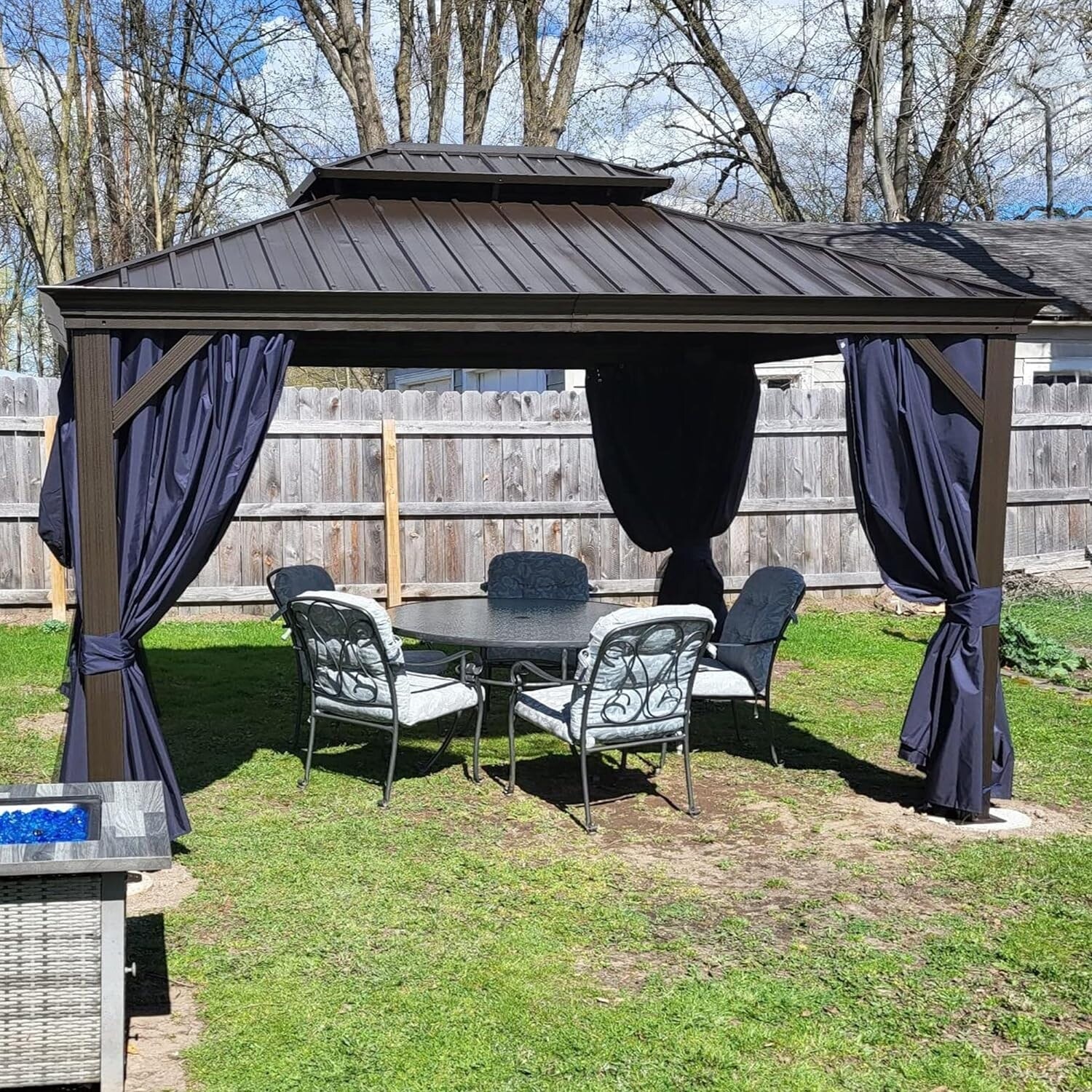 PURPLE LEAF Outdoor Hardtop Gazebo For Patio Bronze Aluminum