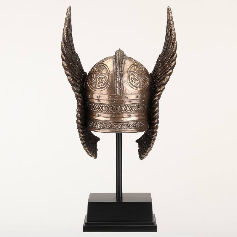 9.25 inches Height Cold Cast Bronze Winged Valkyrie Helmet Bronze Finish Figurine