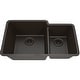 preview thumbnail 2 of 8, 32"x19" Quartz Granite Kitchen Sink, 60/40 Double Bowl Drop-in - 19x32