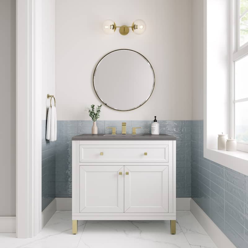James Martin Vanities Chicago 36" Single Vanity, Glossy White