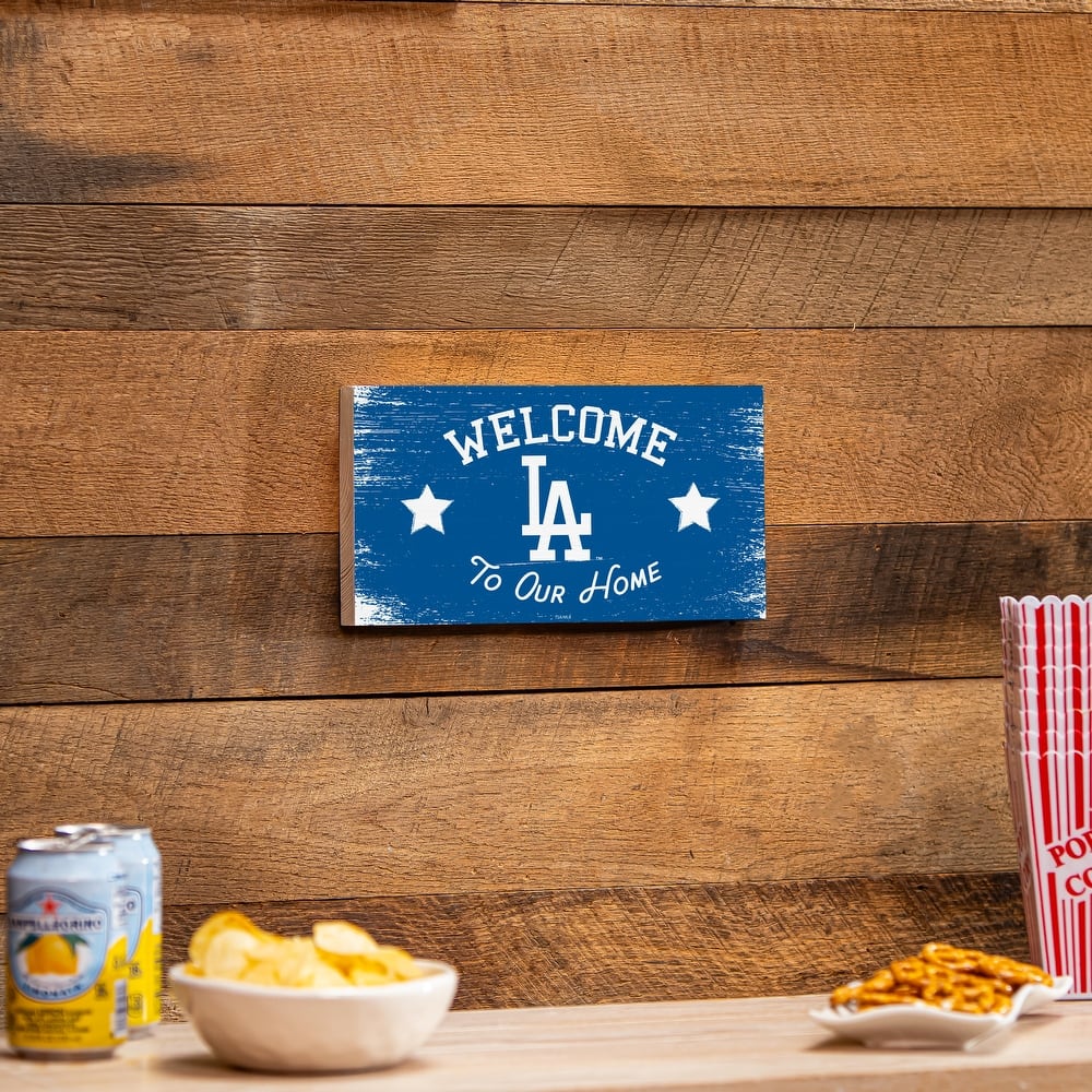 Los Angeles Dodgers Wooden Door Decor Wall Sign - Multi-Color