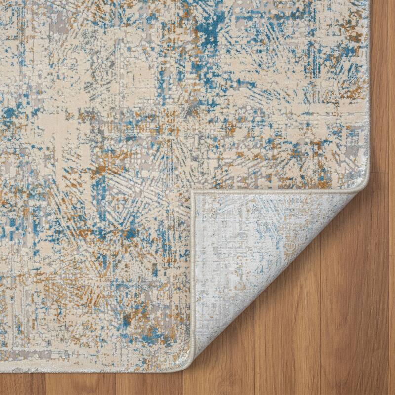 Dabu Abstract Modern Woven Area Rug By HomeRoots - 2' X 6'