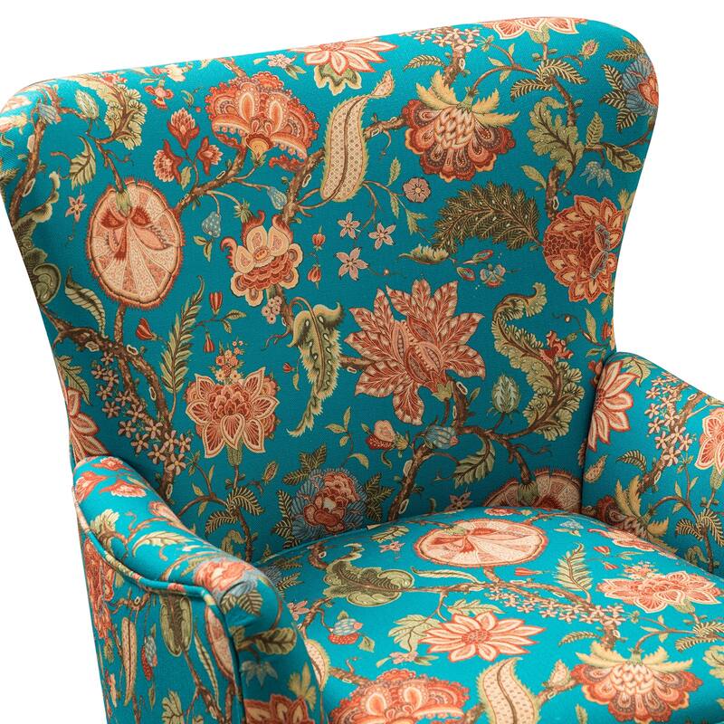 Nikolaus Armchair with Floral Fabric Pattern Set of 2 by HULALA HOME
