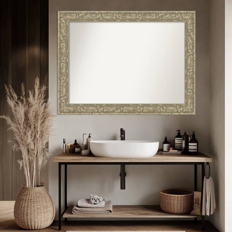 Luxe Non-Beveled Framed Bathroom Vanity Wall Mirror