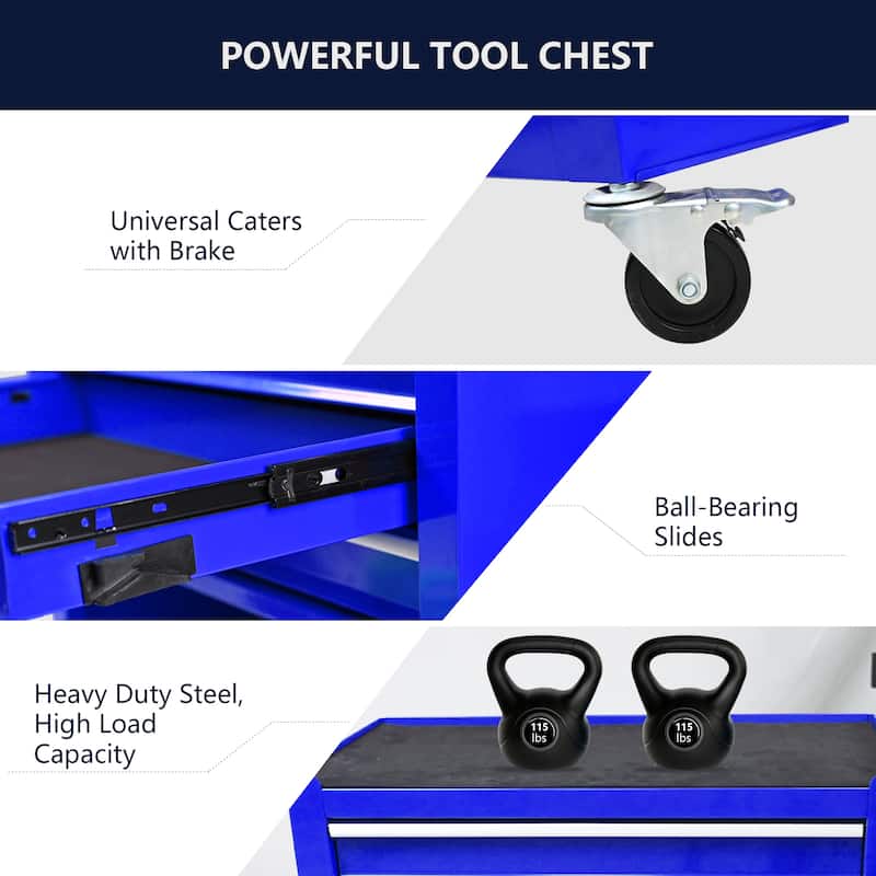 Rolling Garage Workshop Tool Organizer 4 Drawer Chest Storage Cabinet With Wheels Locking System