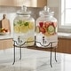 preview thumbnail 3 of 4, Canyon Beverage Dispenser Set/2 With Black Metal Stand