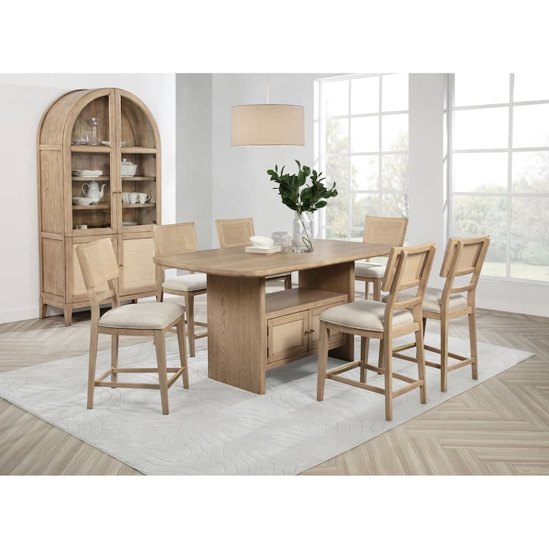 Kailani Wood Counter Height Dining Set Beige Oak