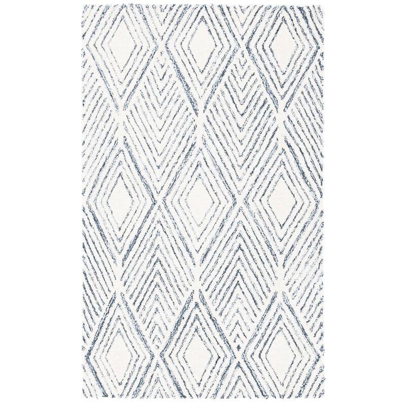 SAFAVIEH Handmade Abstract Mariken Diamond Wool Rug - 2' x 3' - Ivory/Charcoal