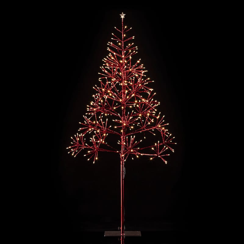 Alpine Corporation 53"H Indoor/Outdoor Artificial Christmas Tree with LED Lights
