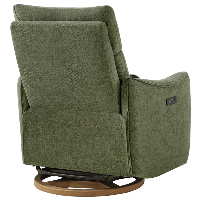 Spruce & Spring Power Swivel Recliner Chair Dual-Motor Nursery Glider with Lumber Pillow