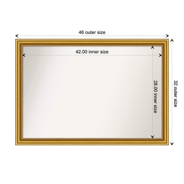 dimension image slide 34 of 93, Wall Mirror Choose Your Custom Size - Extra Large, Townhouse Gold Wood