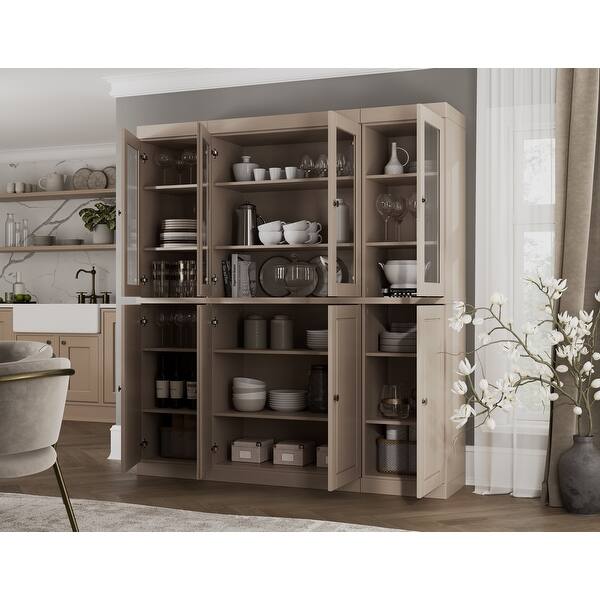 100% Solid Wood 65" Kitchen China Pantry Buffet by Palace Imports - 65" x 71.5"
