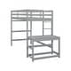 preview thumbnail 9 of 9, Gray Twin Size Pine Wood High Loft Bed with Ladder