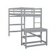 preview thumbnail 8 of 6, Twin Pine Wood Loft Bed Frame w/Ladder Landing,Ladders,Guardrails,Gray