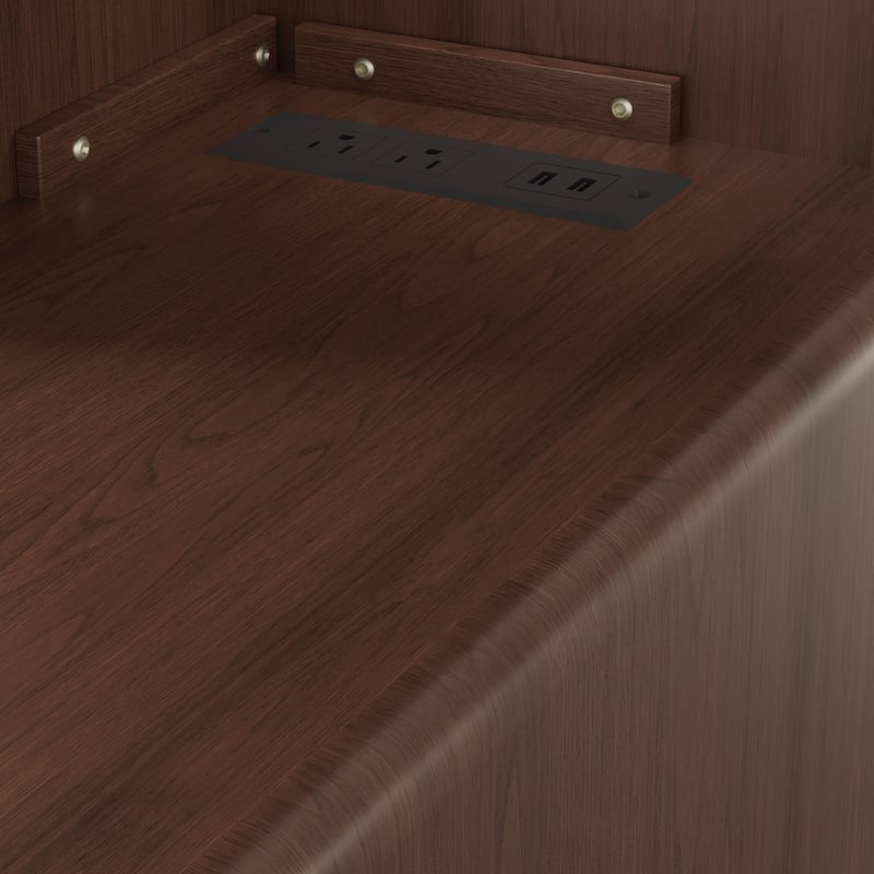 Roomfitters 47" Tall End Table, Corner Shelf Nightstand with Wooden Legs for Bedroom, Walnut