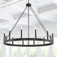 preview thumbnail 5 of 41, Update 12-light 40In Modern Farmhouse Wagon Wheel Chandelier Aged Zinc