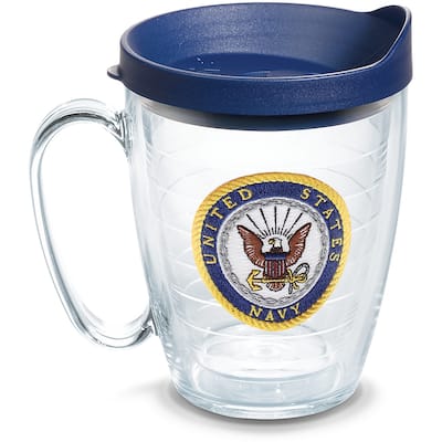 Tervis Navy Logo Made in USA Double Walled Insulated Travel Tumbler, Classic - 16oz Mug