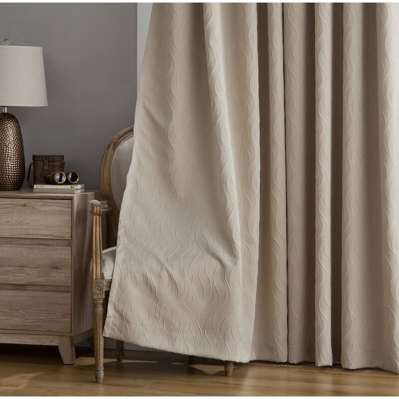 HLC.me Camden 100% Blackout Thermal Energy Efficient Window Curtain Grommet Panels Living Room Bedroom, Set of 2