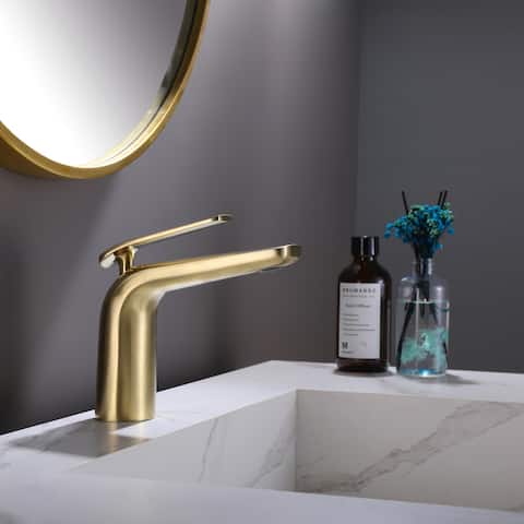 Luxury Gold Waterfall Bathroom Faucet Single Hole