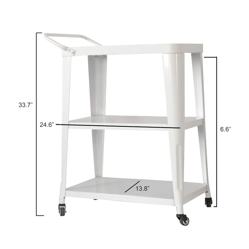 Harold 3-Tiered Industial Mobile Metal Bar/ Dining Cart
