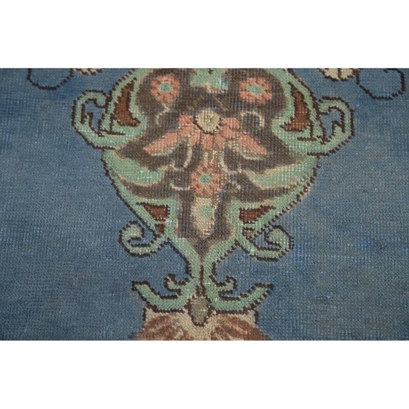Blue Tabriz Persian Rug Oriental Handmade Wool Carpet - 9'6"x 13'1"
