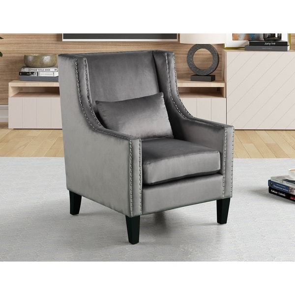 Best Master Furniture Upholstered Accent Arm Chair With Nailheads Overstock 32539337