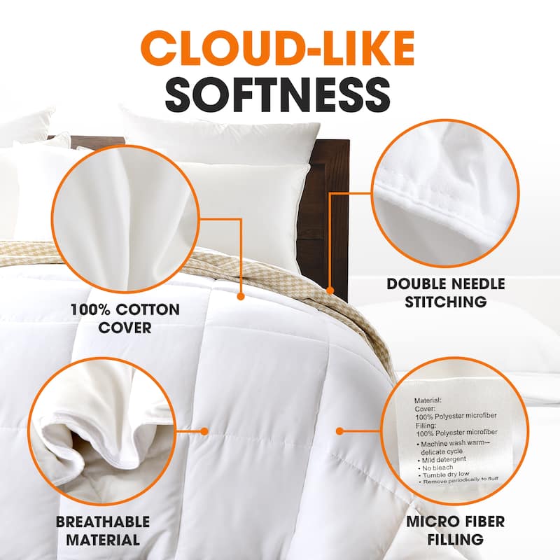 Cheer Collection Natural Kapok Fiber Comforter with Luxurious Microfiber Cover