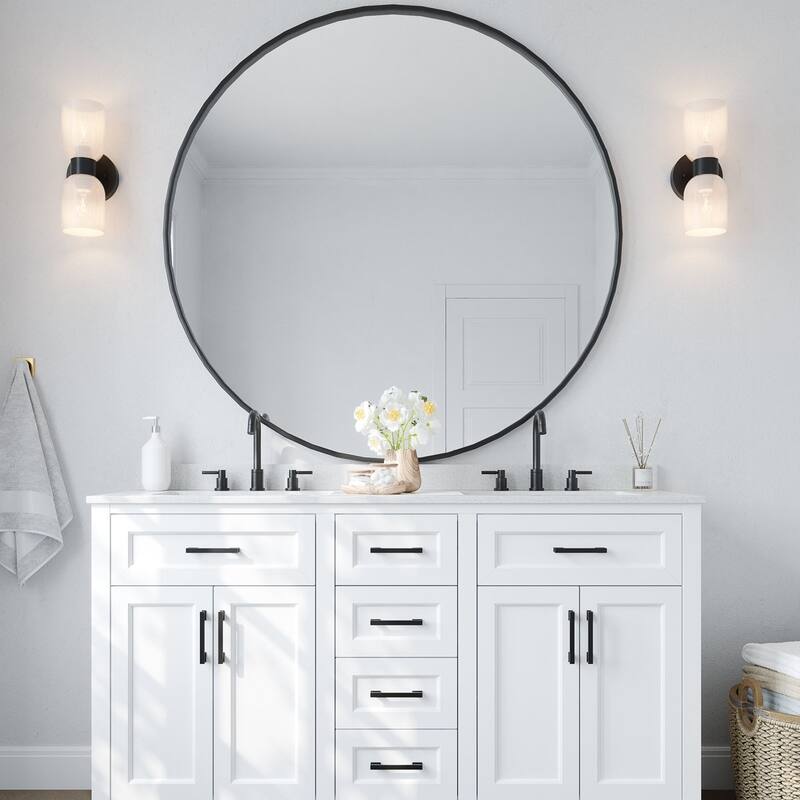 Shuman 2-light Mid-century Modern White Gold Wall Sconce with UL