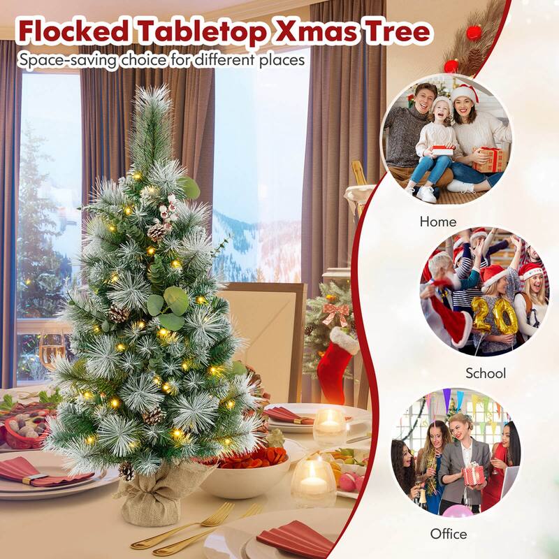 Costway 1 PCS 3 FT Artificial Christmas Tree with 98 Branch Tips Pine - 1 PCS