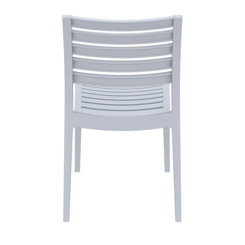 33" Silver Stackable Outdoor Patio Dining Chair