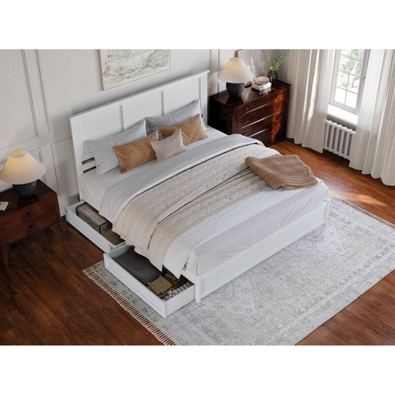 Felicity Platform Bed with Panel Footboard and Storage Drawers
