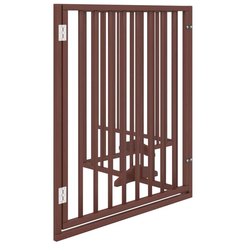 vidaXL Dog Gate Foldable Poplar Wood