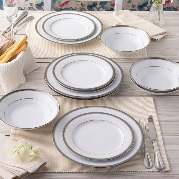 Charlotta Set of 4 Soup Bowls, Platinum