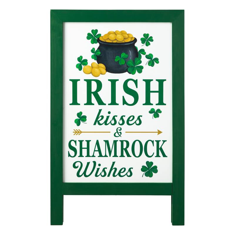 Glitzhome 24"H St. Patrick's Wooden Porch Sign Wall Decor