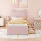 preview thumbnail 7 of 56, Upholstered Platform Bed with Cartoon Ear Headboard and Drawers Pink - Twin