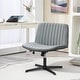 preview thumbnail 9 of 17, Criss Cross Chair with Wheels, Fabric Padded Armless Vanity Chair, Fabric Padded Task Chair with Adjustable Height - N/A