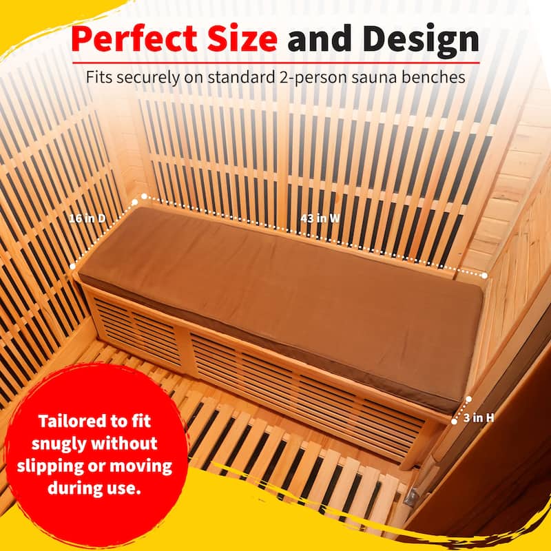 Heatwave Seat Cushion for 2-person Sauna - Brown
